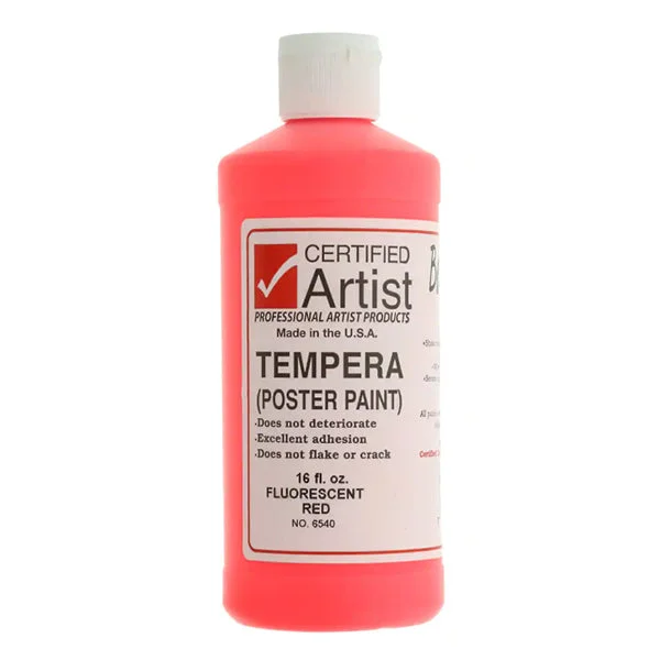 Flourescent Red BesTemp Tempera Poster Paint (Certified Artist)