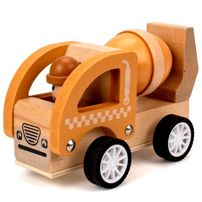 Magni Construction Vehicles with Pull-Back Cement Mixer Orange