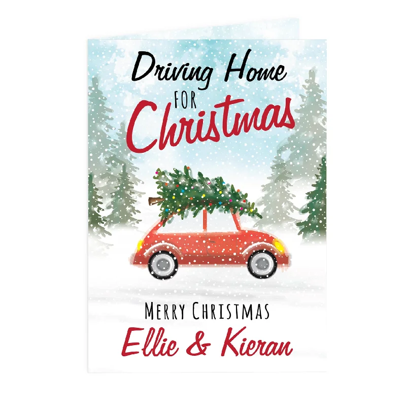 Personalised 'Driving Home For Christmas'' Card Add Any Name - Personalise It!