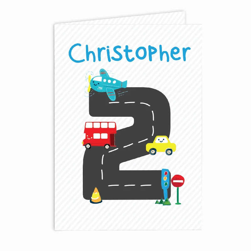 Personalised Vehicles Birthday Card Add Any Age & Name - Personalise It!