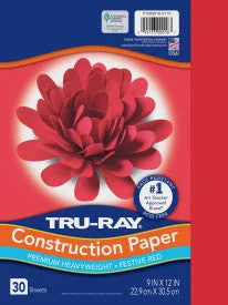 Tru-Ray® Construction Paper, Festive Red, 50 Sht/Pk, Various Sizes (Pacon)