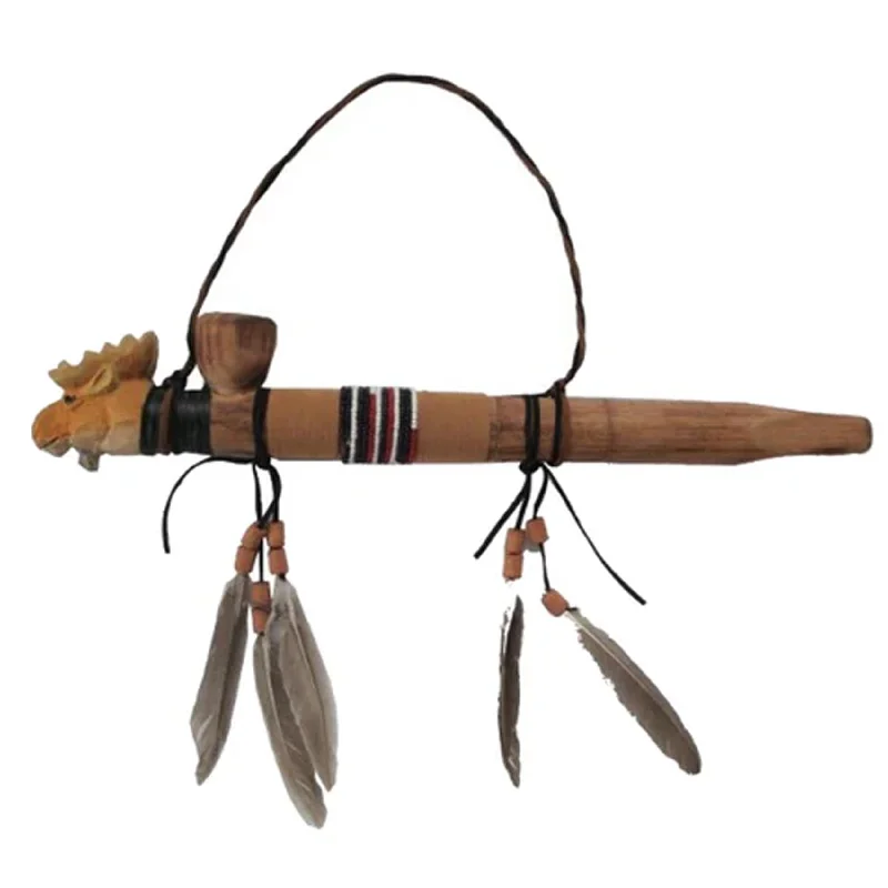 Wholesale Moose Head Wooden Peace Pipe