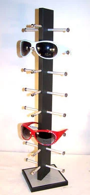 WOODEN BLACK 8 PAIR SUNGLASS DISPLAY RACK NOVELTY ITEM