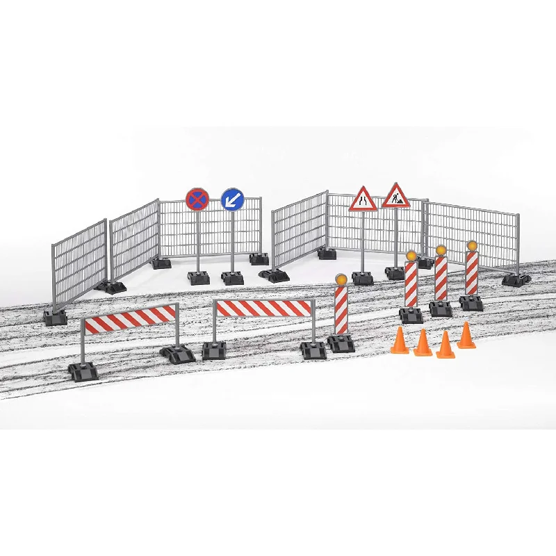 Bruder Construction Site Accessories: Railings, Site Signs and Pylons, 62007