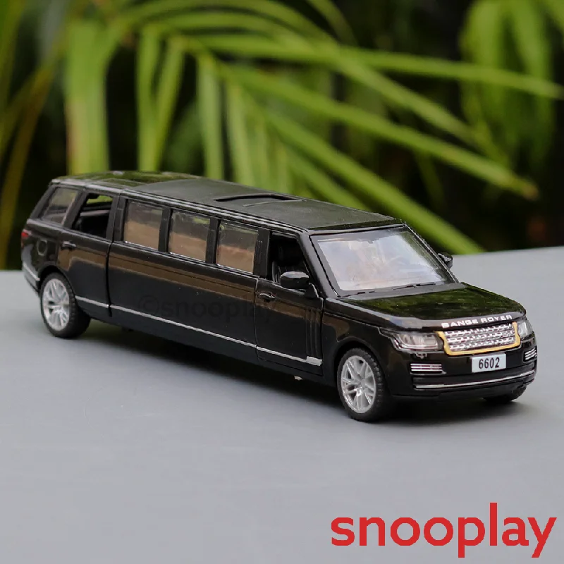 Diecast Metal Car resembling Range Rover Limousine with Openable parts, Lights and Sounds (Scale 1:32) - Assorted Colours