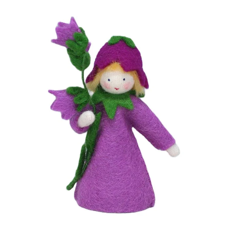 Bellflower Fairy Holding Flower · White