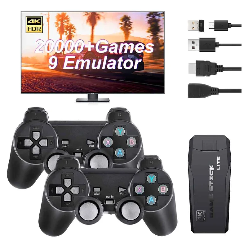 Wireless Retro Game Console with 2 wireless Controllers 20000 Retro Games 4K HDMI for TV