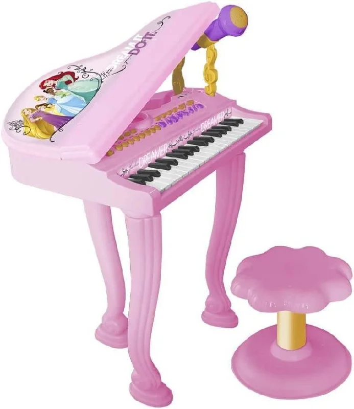 Disney Princess Grand Electronic Piano With Microphone and Stool