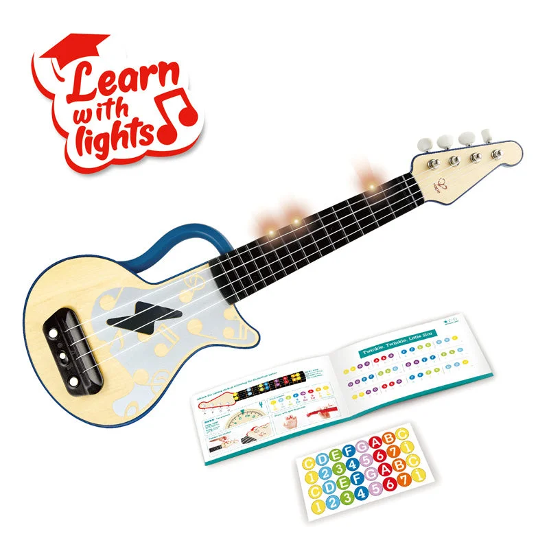 Hape Learn With Lights Ukulele - Blue