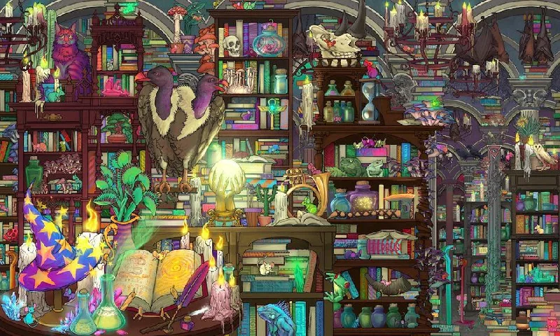 Library Of Spells And Sorcery Wooden Jigsaw Puzzle