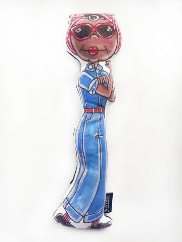 Little African American Rosie the Riveter Doll