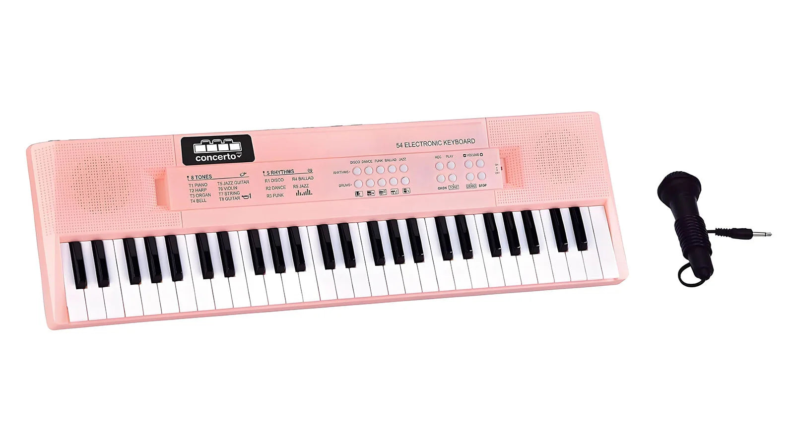 Reig 54 Keys Electronic Keyboard with Microphone - Colour Pink